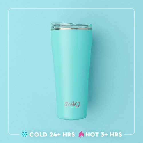 Swig Life 32oz Insulated Tumbler, Travel Coffee Tumbler with Lid, Cup Holder Friendly Travel Coffee Mug, Stainless Steel, 32 oz, Reusable Insulated Mug with Lid (Secret Garden)