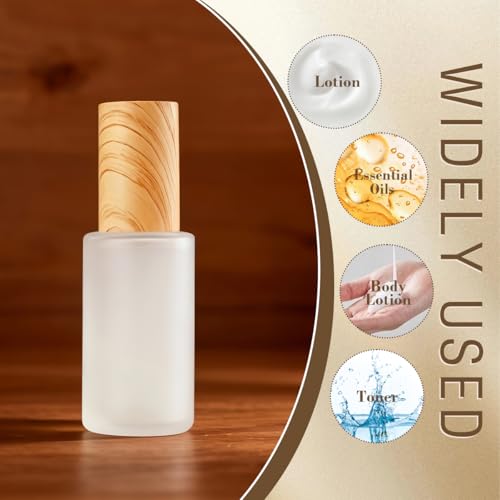 Elandy Frosted Glass Lotion Pump Bottles 20ml 3Pcs Travel Dispenser