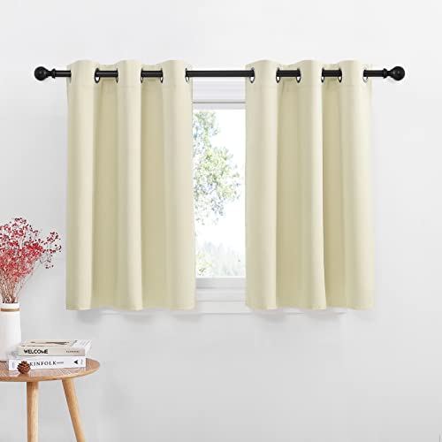NICETOWN Blackout Curtains for RV and Short Windows, Beige, 42x36