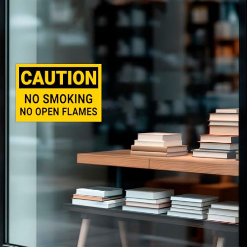 Danger Gasoline No Smoking Warning Sign Stickers - 6 Pcs Vinyl Decals for Industrial Safety
