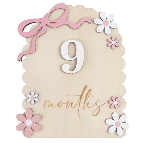 Baby Girl Monthly Milestone Signs - Double-Sided Nursery Decor