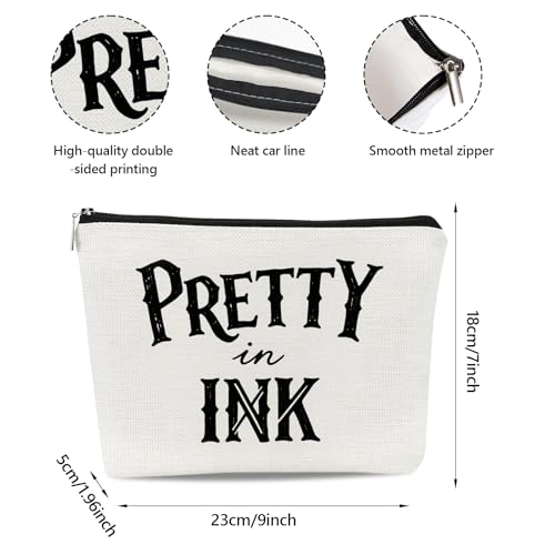 Tattoo Artist Makeup Bag Canvas Travel Wash Pouch Pretty in Ink