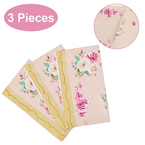 Floral Tablecloths for Tea Parties - 3 Pack Rectangular Covers