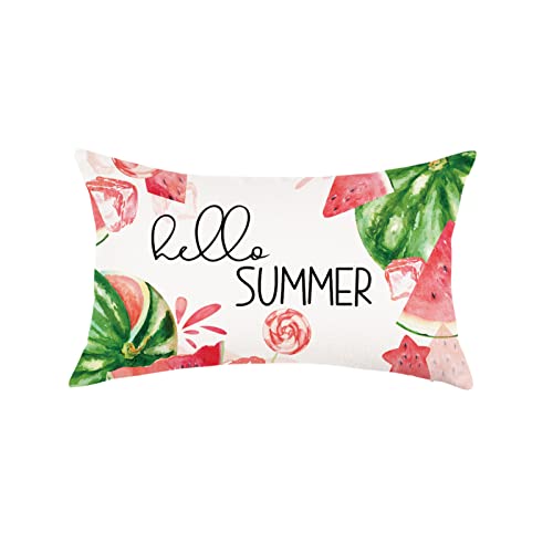 ONWAY 12x20 Summer Lumbar Pillow Cover - Watercolor Watermelon