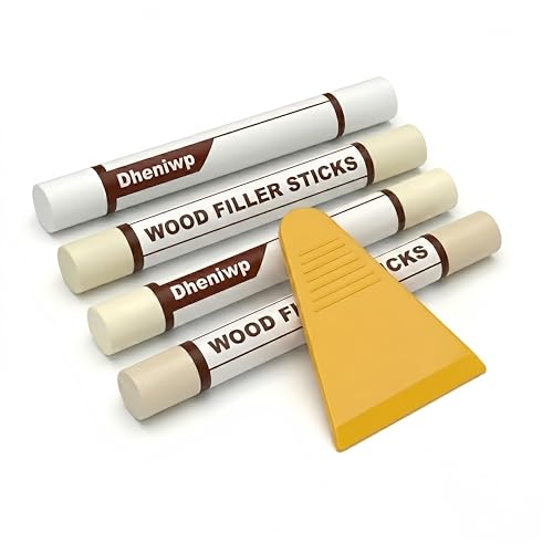 4-Color White Wood Repair Wax Stick Kit for Furniture Scratches & Nail Holes