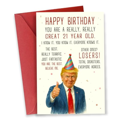 Funny 21st Birthday Card for Him or Her - Premium Quality Keepsake