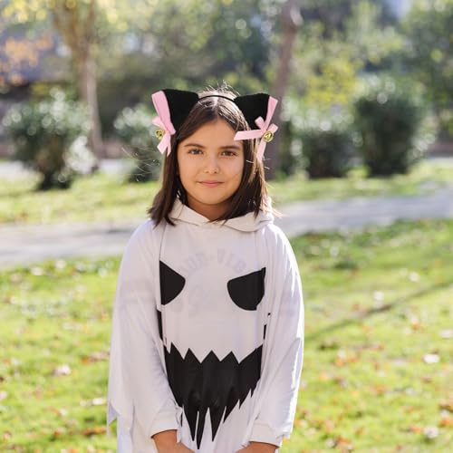 Black Cat Ear Headband with Pink Bow and Bell, Flurry Cosplay Costume