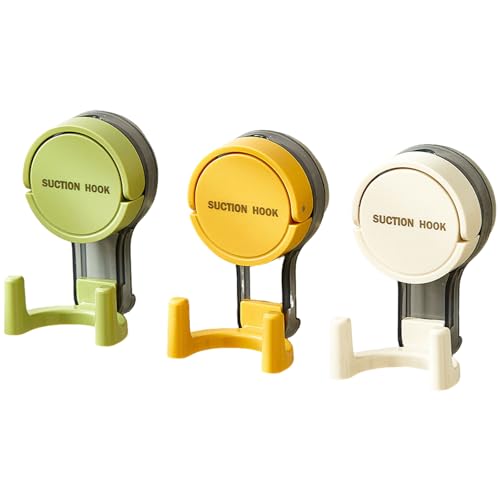 Eternelovery 3PCS Suction Cup Hooks for Bathroom & Kitchen - Heavy Duty Reusable Adhesive Shower Towel Hooks