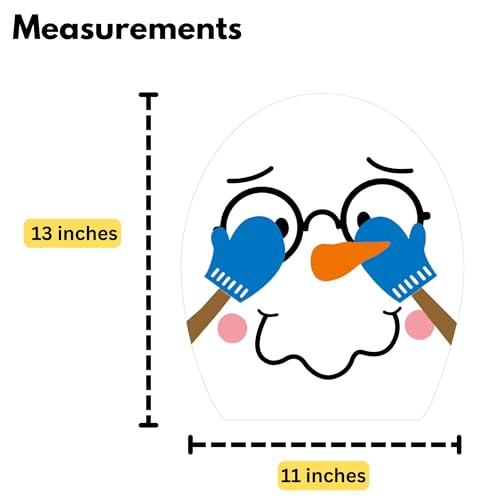 Funny Snowman Toilet Seat Cling Decoration Set - 2 Pieces
