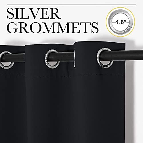 NICETOWN Blackout Curtain Panel, 42"W x 54"L, Solid Energy Efficient Grommet
