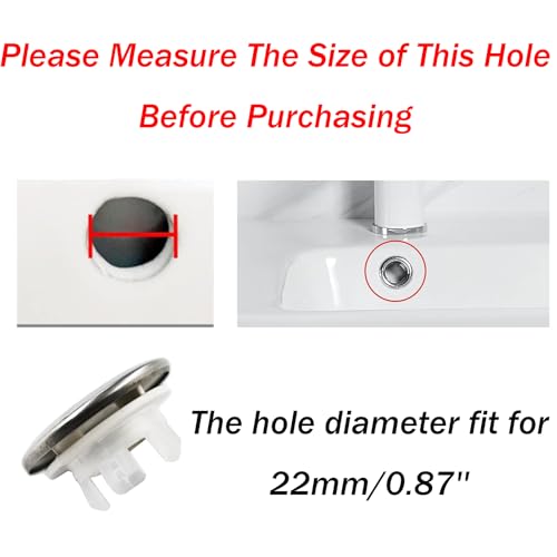 4 Pack Round Sink Overflow Cover Caps - Durable ABS Plastic