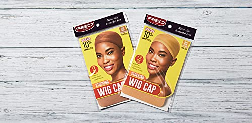 Red by Kiss Wig Cap Natural Brown Stocking One Size Breathable