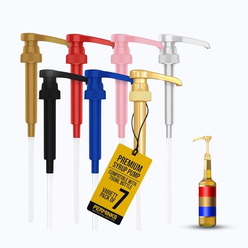 Premium Coffee Syrup Pump Dispenser for 750ml Bottles - 7-Pack