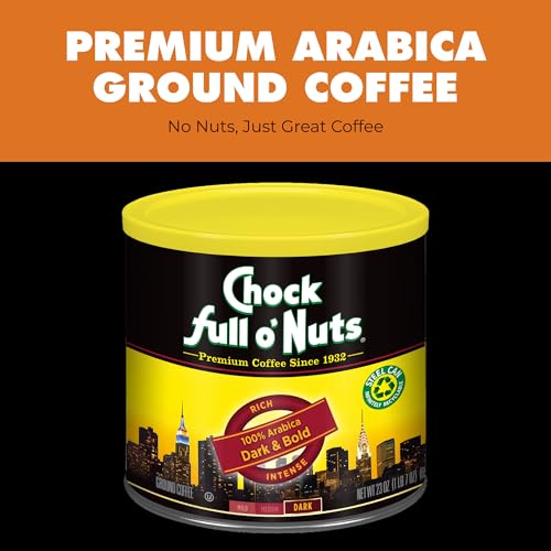 Chock Full o' Nuts Dark & Bold Ground Coffee, 23 oz - Rich Flavor & Aroma