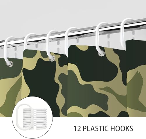 Duck Camo Shower Curtain Set - 60x72 inches with Hooks