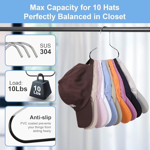 Vigorluck Baseball Hat Organizer for Closet 8 Pack Metal Cap Hangers