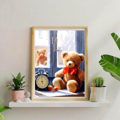 5D Diamond Art Kit - Bear Mosaic Painting, 12x16 Inch DIY