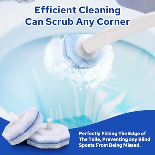 20-Pack Disposable Toilet Brush Refills - Universal Fit Scrubber Heads