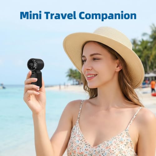 CIVPOWER Portable Handheld Mini Fan - USB Rechargeable Turbo Cooling, Black