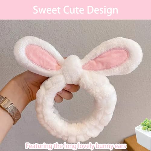 Bunny Ear Spa Headband 3-Pack Soft Fleece Makeup & Skincare Hair Bands