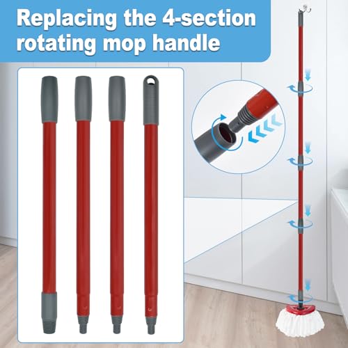 Adjustable Mop Handle for Ocedar Spin Mop & H2pro Flat Mop - 30" to 58"