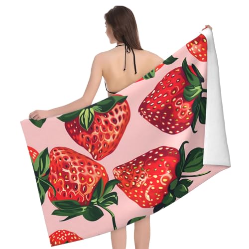 VANZEV Strawberry Beach Towel 31x51in Microfiber Quick Dry Pool Towel