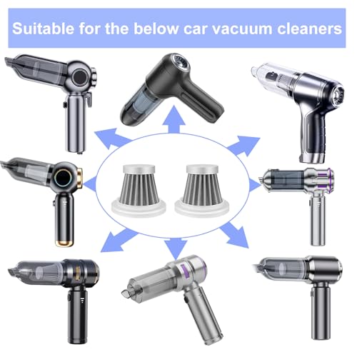 2-Pack Washable Steel Replacement Filters for Handheld Car Vacuum Cleaners