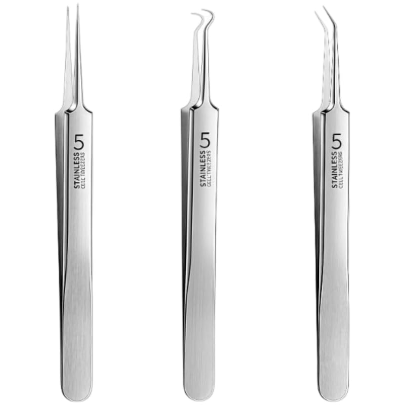 Blackhead Removal Tweezers Kit 3 Pcs Stainless Steel