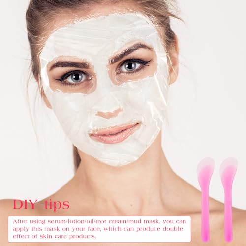 Salbsever 200 Pcs Disposable Plastic Face Masks with 2 Spatulas for Skin Care