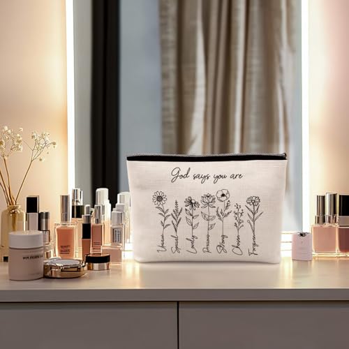 Inspirational Christian Cosmetic Bag & Bible Verse Makeup Pouch