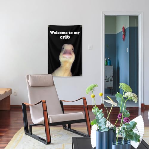 Welcome to My Crib Duck Flag - Funny 2x3 Ft Polyester Garden Flag