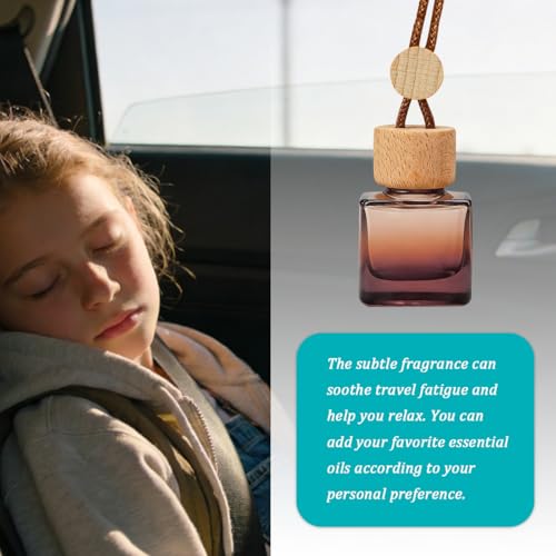 Sandfren Car Rear View Mirror Hanging Perfume Bottle Glass Charm 2PCS