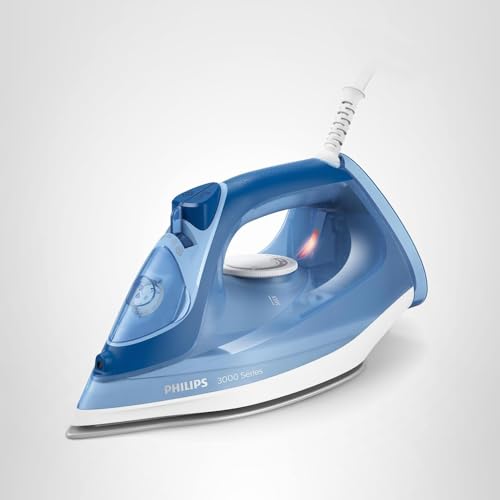Philips Perfect Care 3000 Series Steam Iron - 1250 W power, 40 g/min continuous steam, 200 g steam boost, 300 ml water tank, blue (DST3031/20)