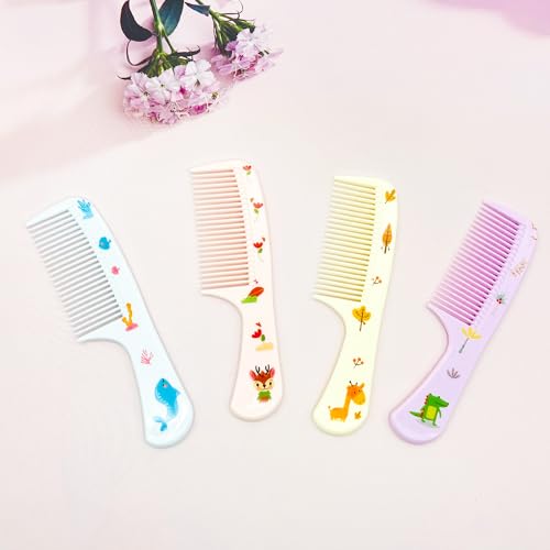 Lyaiwever Baby Hair Comb Set 2-Piece Mini Fine Tooth and Rat-Tail Combs Blue