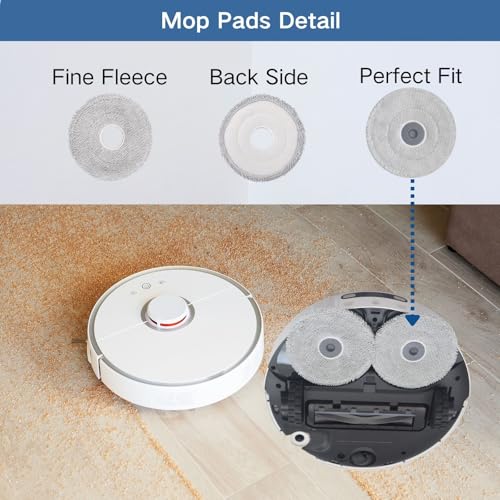 8-Pack Mop Pads for Dreame & Mova Models - Microfiber Cleaning
