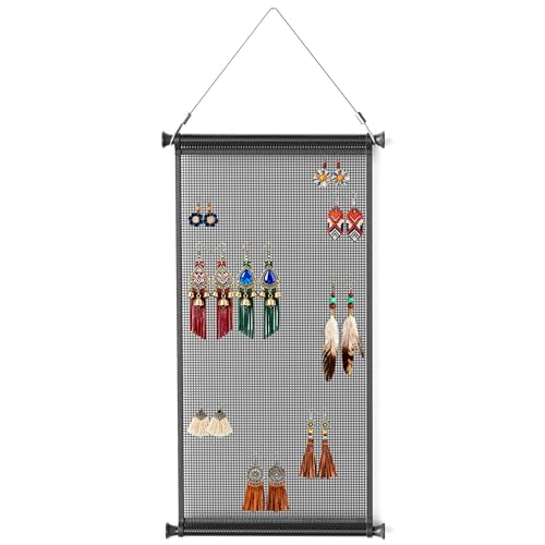 Josmimic Wall Mounted Earring Organizer - Holds 400 Earrings, Black