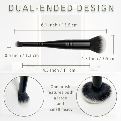 Complexion Duo Brush Dual-Ended Makeup Brush for Foundation and Concealer