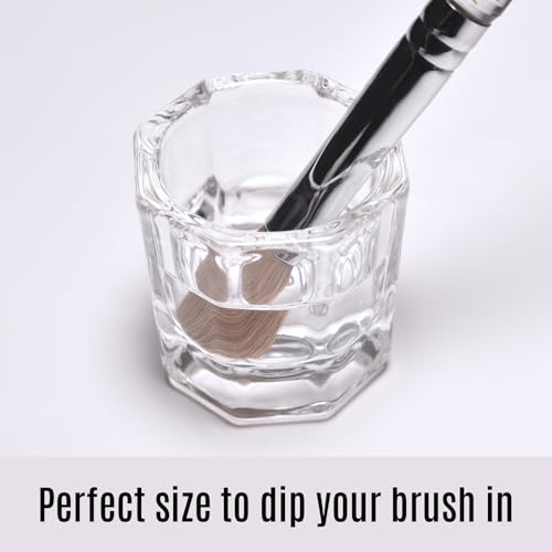 KAZIPOP 2Pcs Clear Glass Dappen Dish Cup for Acrylic Nail Monomer Liquid