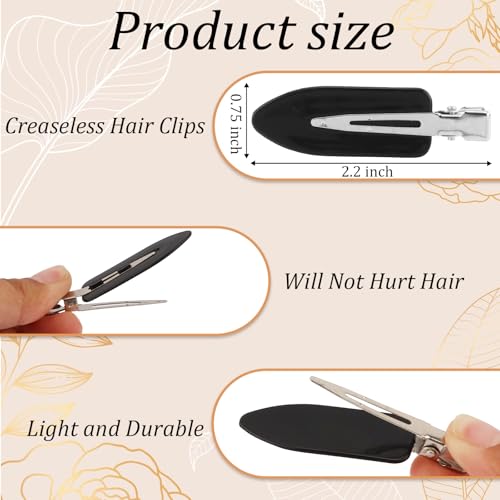 16 Pcs Creaseless Hair Clips No Bend Makeup Styling Bangs Black