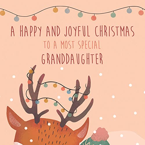 Christmas Greeting Card for Granddaughter - Eco-Friendly Thick Card Stock with Envelope - Made in USA