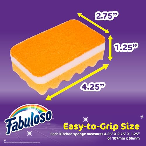 Fabuloso Rainbow Non-Scratch Kitchen Dish Sponges - 12 Pack