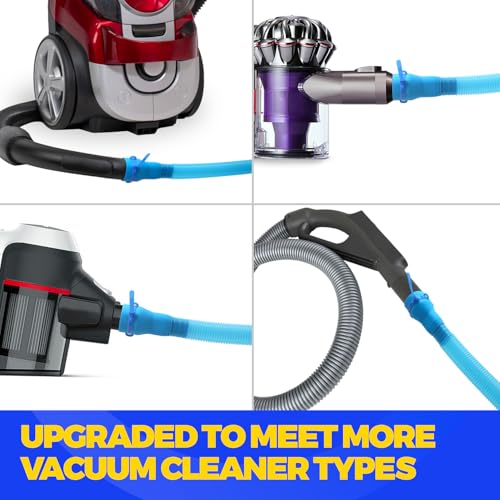 Holikme Dryer Vent Cleaner Kit - 3-Piece Vacuum Hose Attachment (Blue)