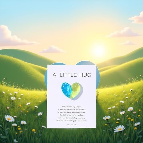 Heart Pocket Hug Token Gifts for Family - Inspirational Blue & Green