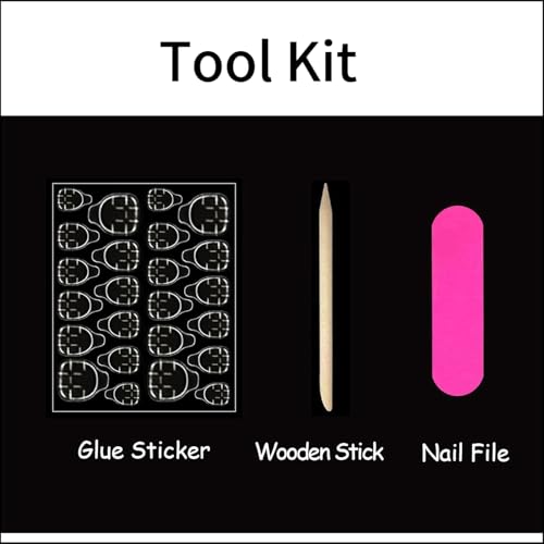 Square Press on Nails Short French Tip with 3D Bow Acrylic Nails