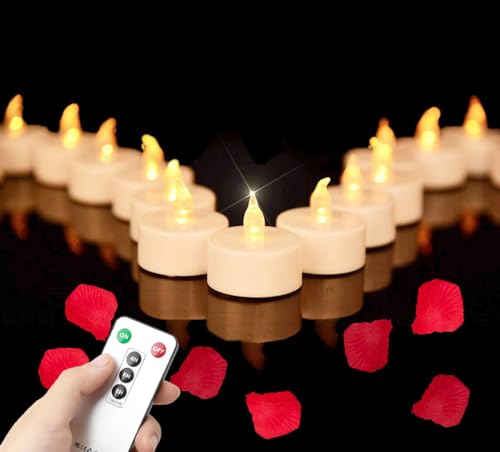 5-Pack Flameless LED Tea Light Candles with Remote Control