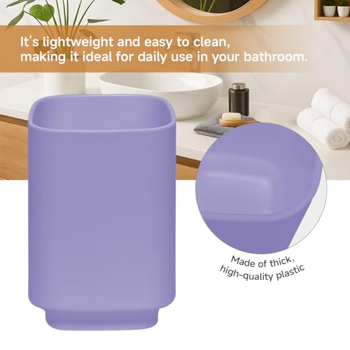2Pcs Lavender Bathroom Accessory Set, Square Soap Dispenser & Holder