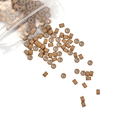 Silicone Lined Micro Links Hair Extension Beads 4.0mm Dark Blonde 200 Pcs
