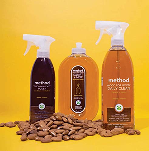 Method Daily Wood Cleaner Almond 28oz Bottle - No-Wax, Gentle, Biodegradable