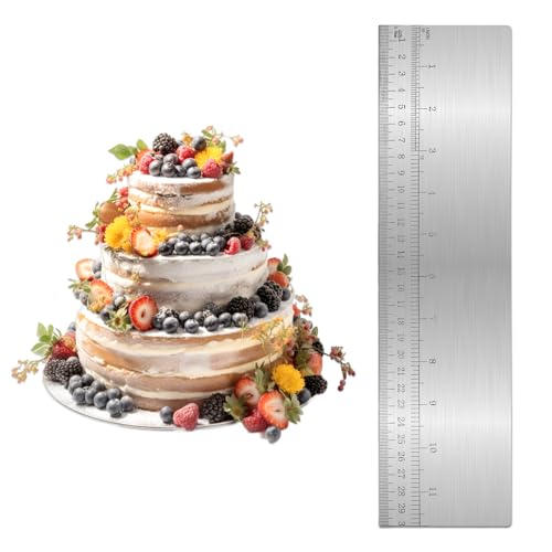 NQEUEPN 12 Inch Metal Cake Scraper and Stainless Steel Edge Smoother