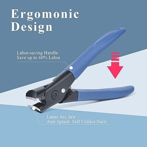 KADS Heavy Duty Toenail Clipper Set for Thick Nails with Nail File Blue